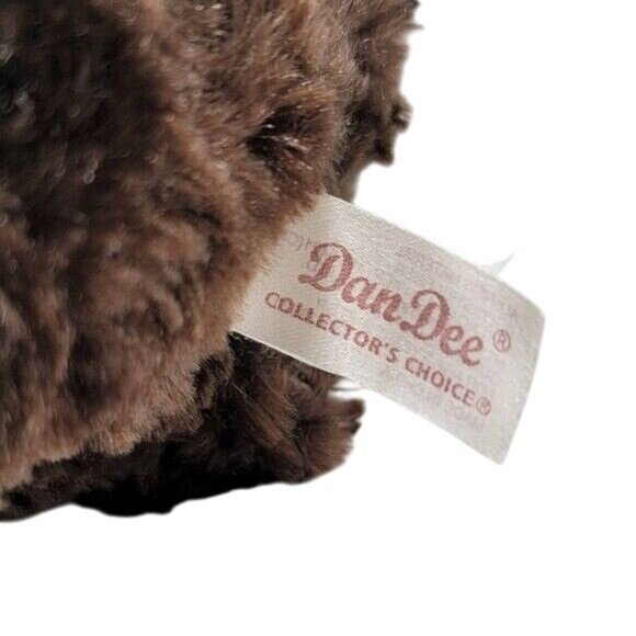 Dan Dee Love Bear Plush Brown 11.5" Sitting Red Rose Ribbon 2014 Valentine's Day - Picture 8 of 10